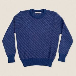 Vintage 90s Grandpa Sweater Navy Blue Gordon - Size XS Women